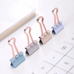 Pastel gold Double Clip(S) 19mm 20pcs