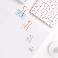 Pastel gold Double Clip(S) 19mm 20pcs