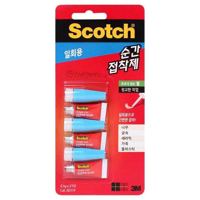 3M 스카치 일회용 젤형 순간접착제