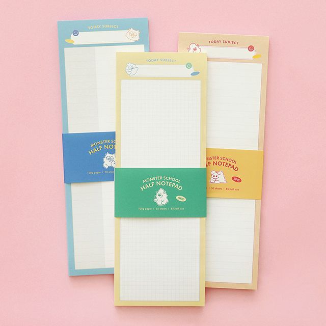 Monster School Half Note Pad Set 