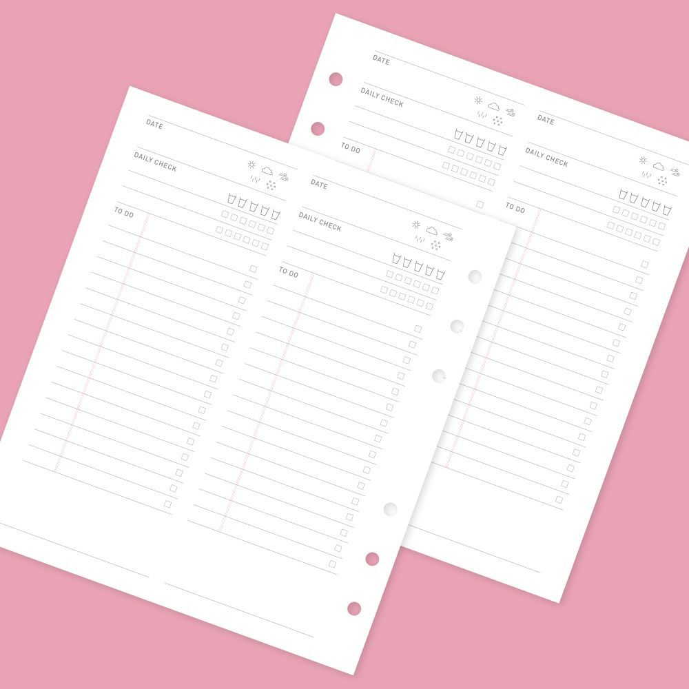 SQUARE DIARY Refill - Daily To Do, 6Rings, 148x172mm