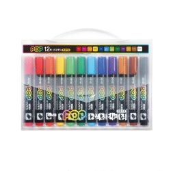 POP 12Colors Permanent Marker(6mm), Chisel Tip 