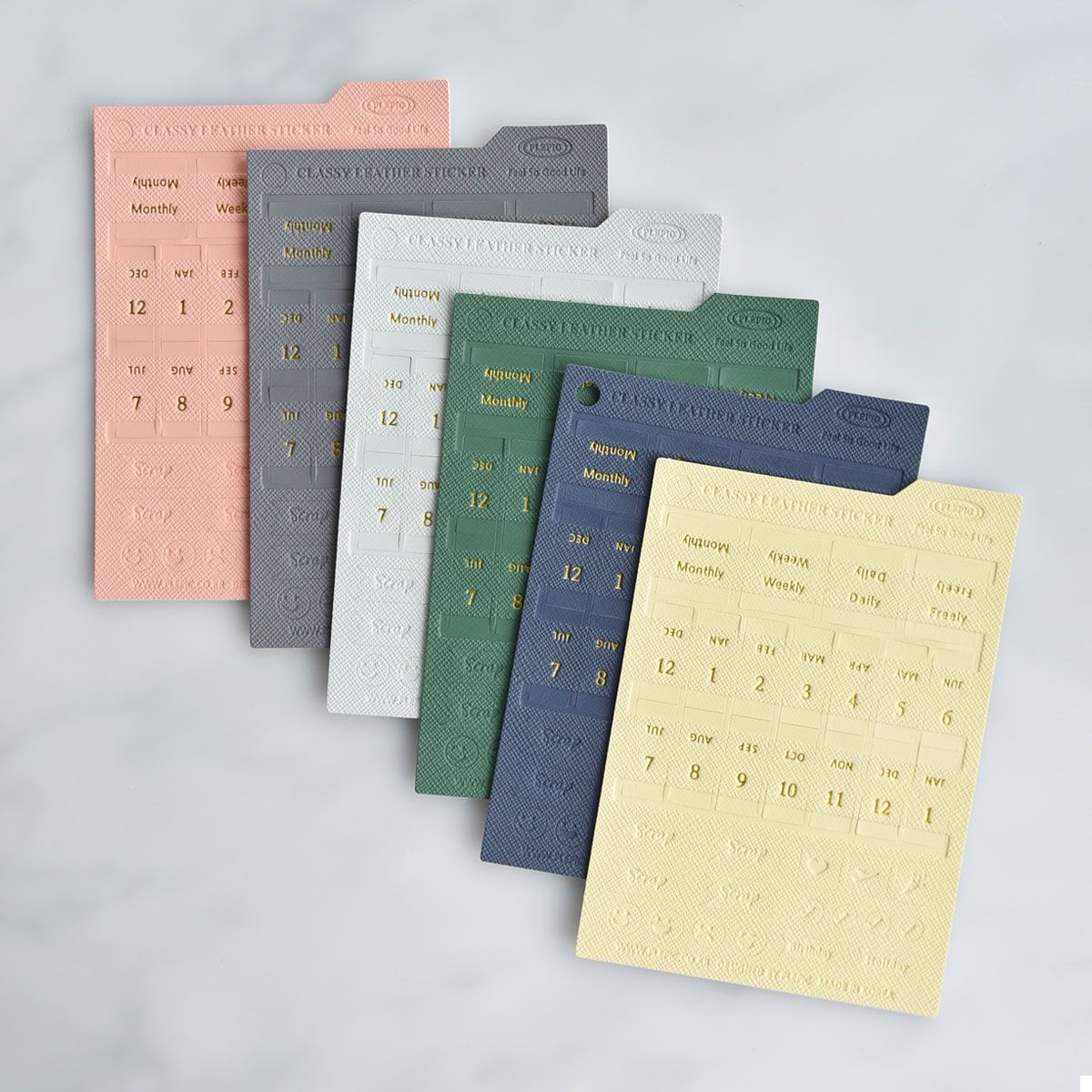 Classy Leather Sticker, New Colors, Leather Index Stickers 