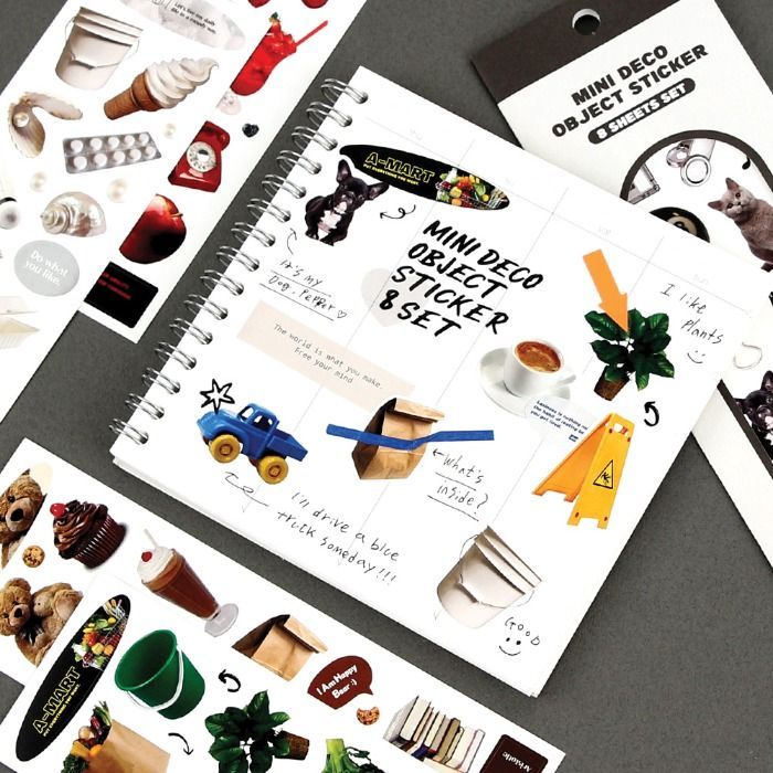 Mini Deco Object Sticker 8 Sheets Set 