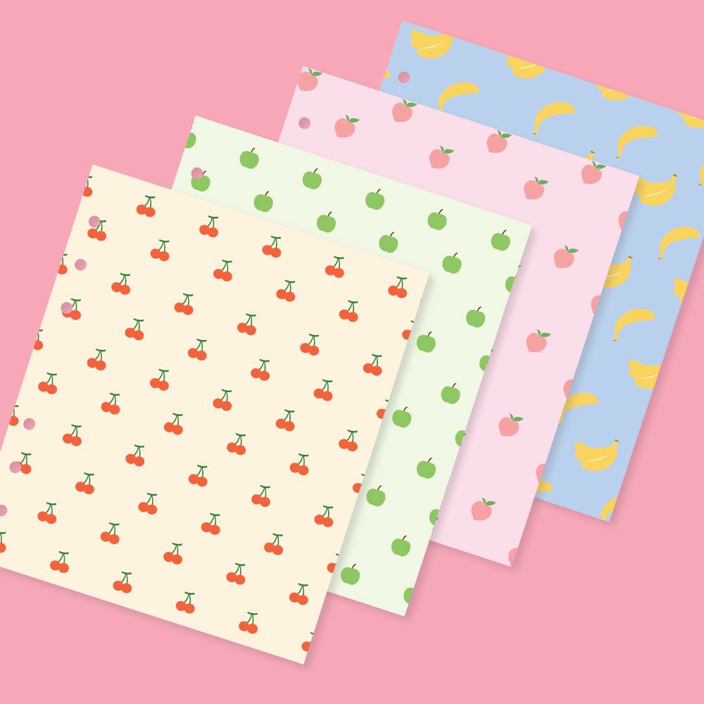 SQUARE DIARY Refill - Fruit pattern, 6Rings, 148x172mm