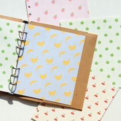 SQUARE DIARY Refill - Fruit pattern, 6Rings, 148x172mm