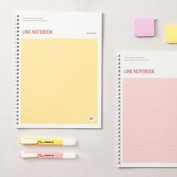 Color Energy Lined Notebook B5, Set of 8 with Slim Ballpoint Pens 