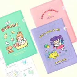 Elementary School Alpha Girl L-Holder 1ea, for A4 Papers 