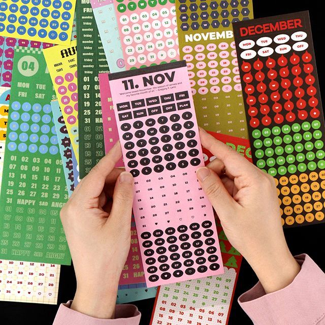 Gibon 24 Sheets Month,Week,Day Sticker Pack 24ea