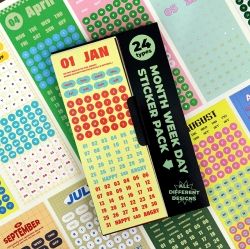 Gibon 24 Sheets Month,Week,Day Sticker Pack 24ea