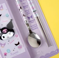 Kuromi Light Stainless Steel Spoon & Chopsticks with Case set 