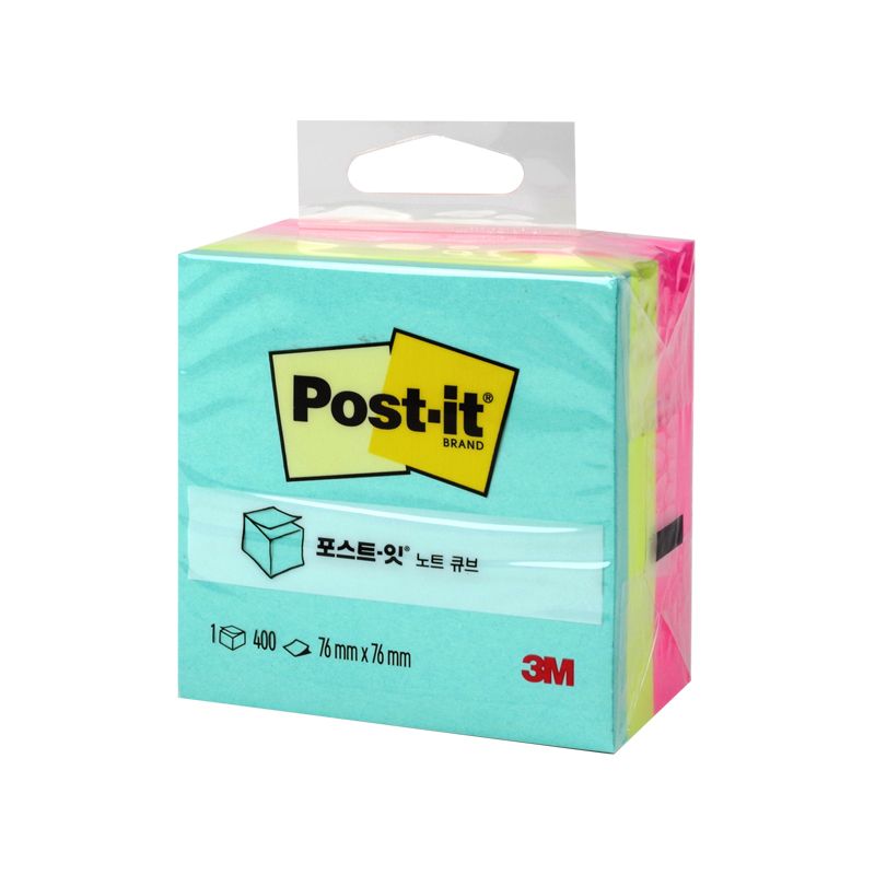 포스트잇 노트 큐브 아쿠아 2027 (76x76)