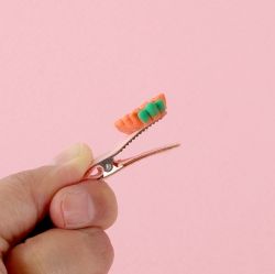 CUTE HAIR PIN 5PCS SET Orange Carrot