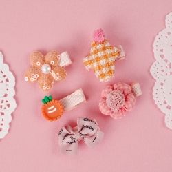 CUTE HAIR PIN 5PCS SET Orange Carrot