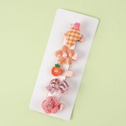 CUTE HAIR PIN 5PCS SET Orange Carrot