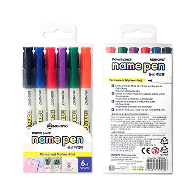 Mungyo Permanent Marker-Fine 6color Case