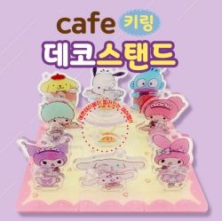 Sanrio Cafe Random keyring Deco Stand (12pcs)