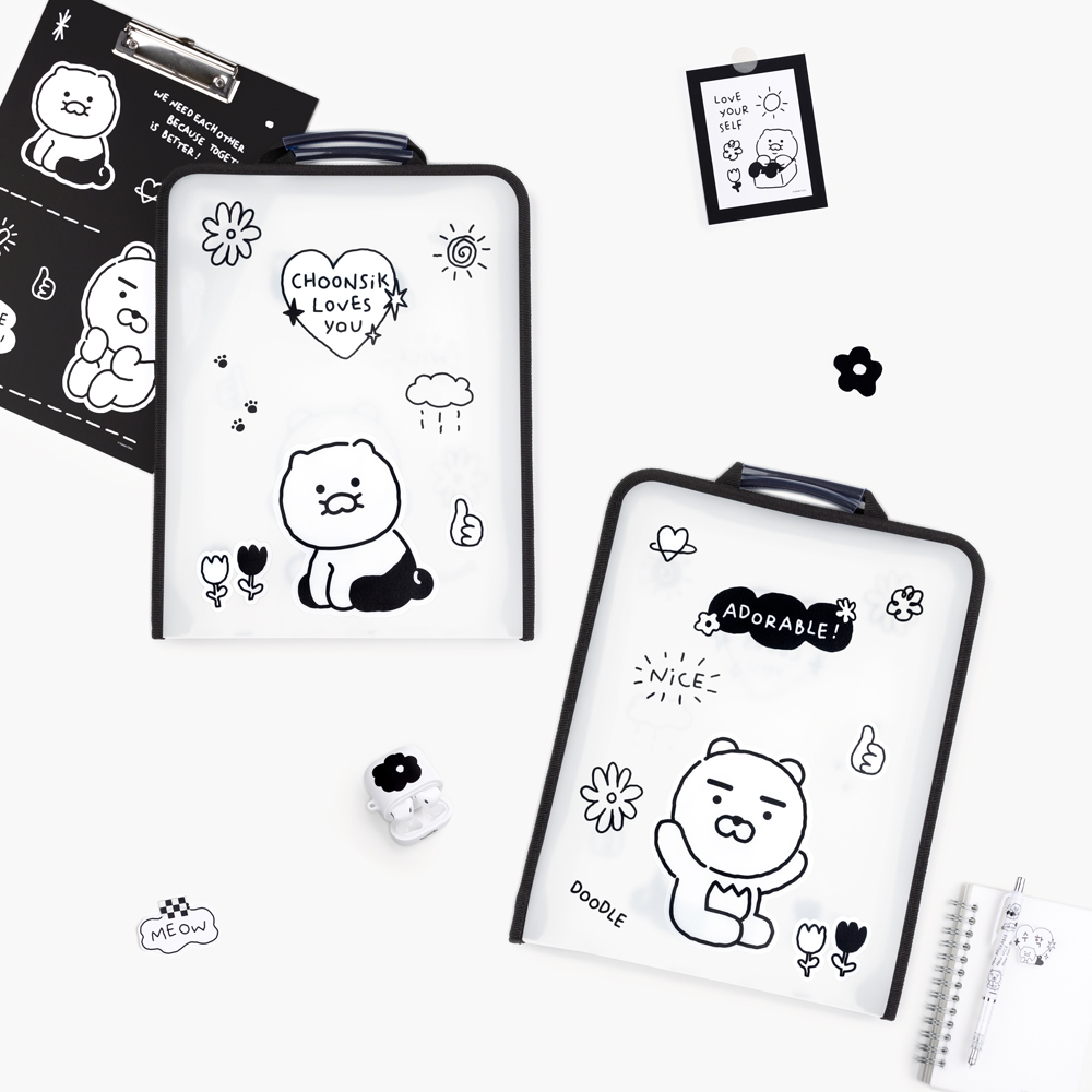 Kakao Friends Handle Zipper File Case