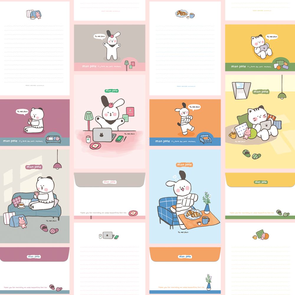 Mon Pote Letter Paper, Set of 4