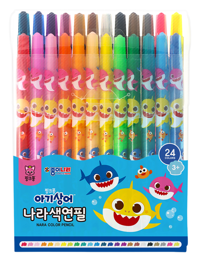 Pinkfong Baby Shark Nara Color Pencils 24 Colors Set 