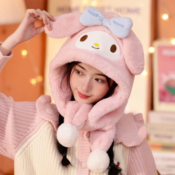 마이멜로디 페이스 보온모자