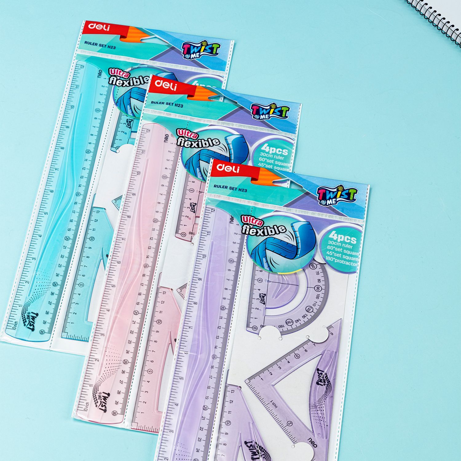 Pastel Flexible Ruler Set ,4pcs