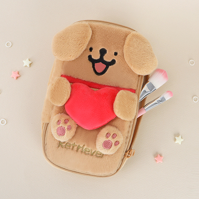 Retriever Heart Pom Pom Pouch