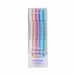 Milky Speedy Ball Ballpoint Pen 5ea Set 0.5mm, Black Ink