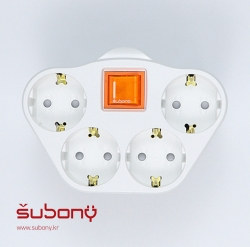 Attachable Integrated Switch Multi-socket 4-Outlet White