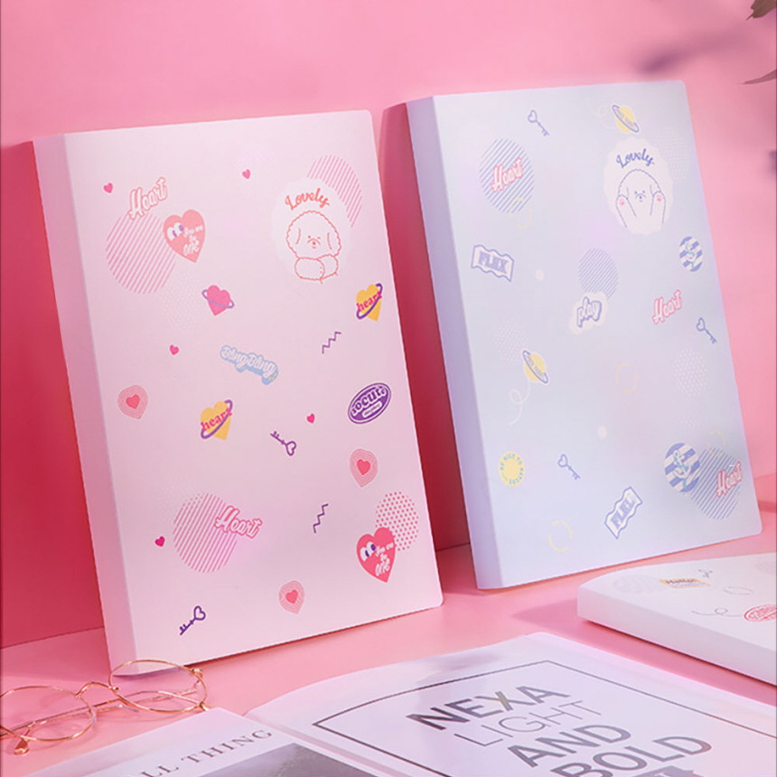 Pastel Character Clear File A4 40pcs,Random