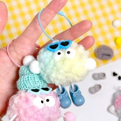 DIY Pompom Doll Keyring Kit, Random