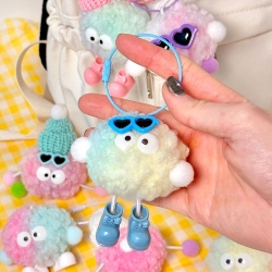 DIY Pompom Doll Keyring Kit, Random