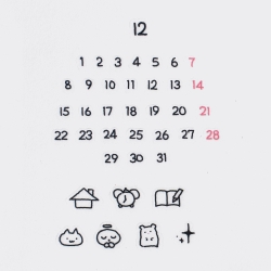 monthly number kisscut (40mm)