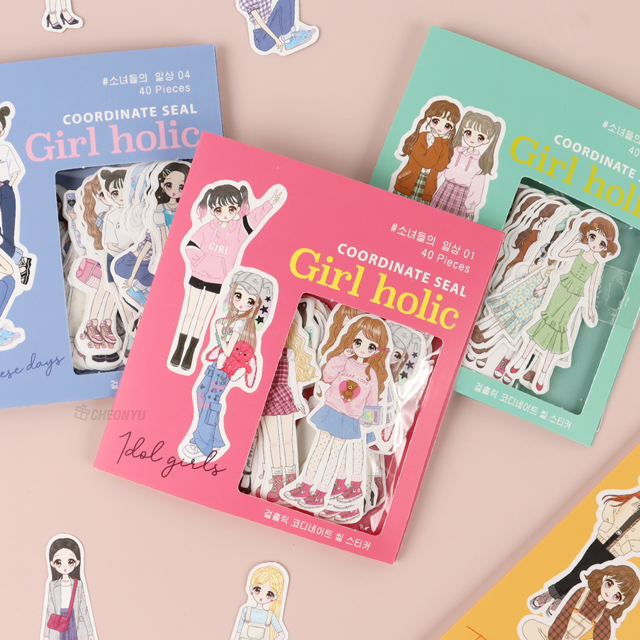 Girl Holic Coordinate Seal Sticker, Set of 16sheets