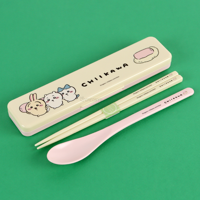 치이카와 소음방지 수저 콤비 세트 18cm