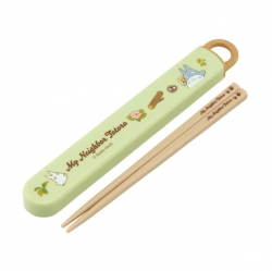 Totoro Cat Bus Slide Chopsticks Case Set 16.5cm