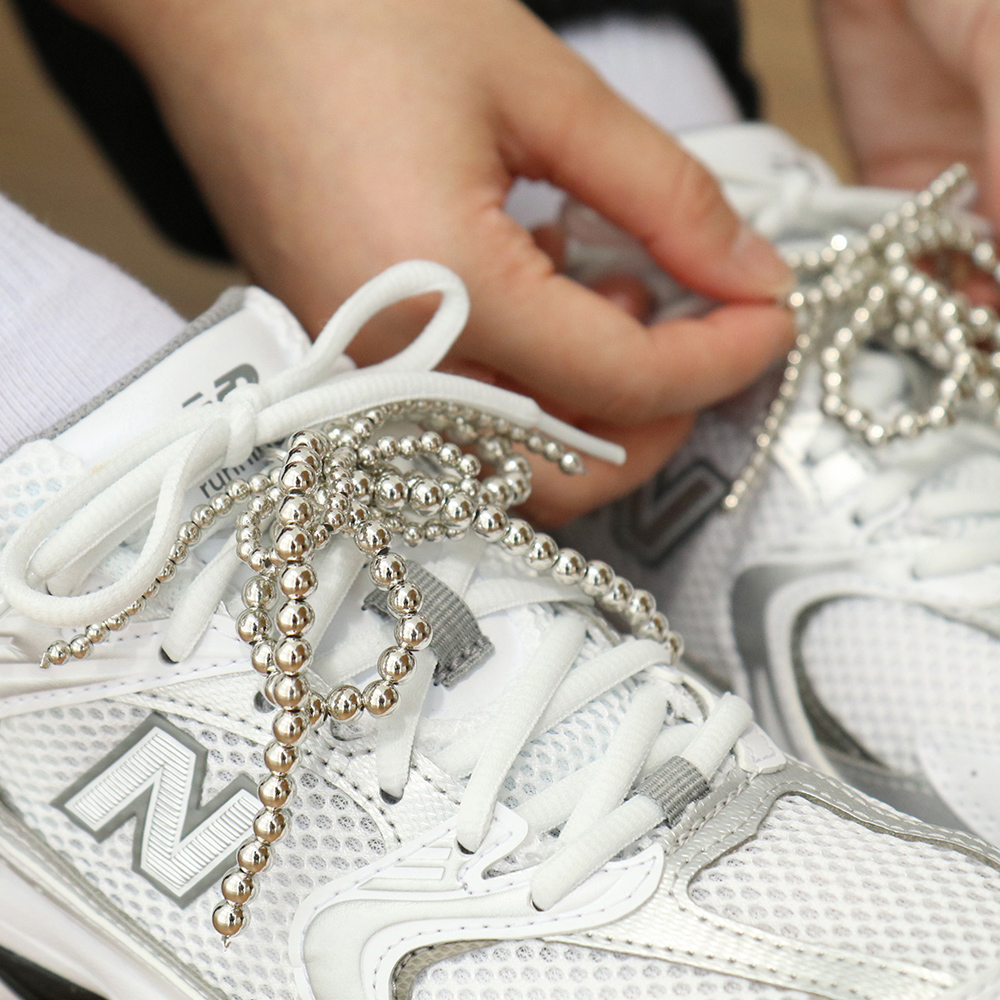 BFANCY Shoes double pearl ribbon