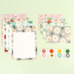Flower Letter Papers & Envelopes Set