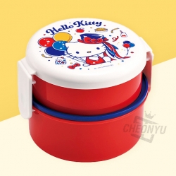Sanrio Icon Round 2-Layer Lunch Box with Fork - Hello Kitty Always by your side