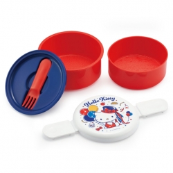 Sanrio Icon Round 2-Layer Lunch Box with Fork - Hello Kitty Always by your side