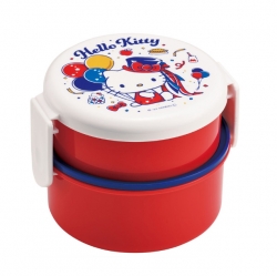 Sanrio Icon Round 2-Layer Lunch Box with Fork - Hello Kitty Always by your side