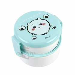 CHIIKAWA Round 2-Layer Lunch Box with Fork