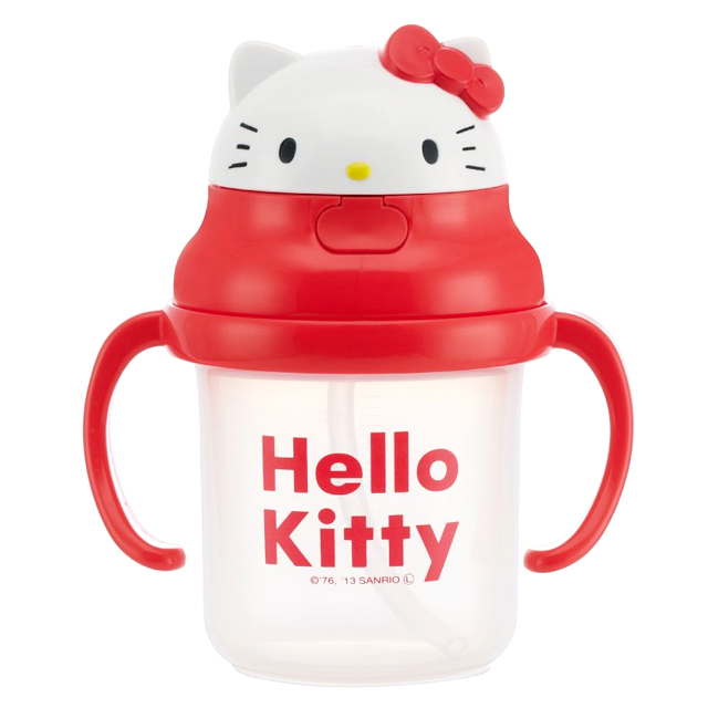 헬로키티 얼굴 양손 스트로 머그