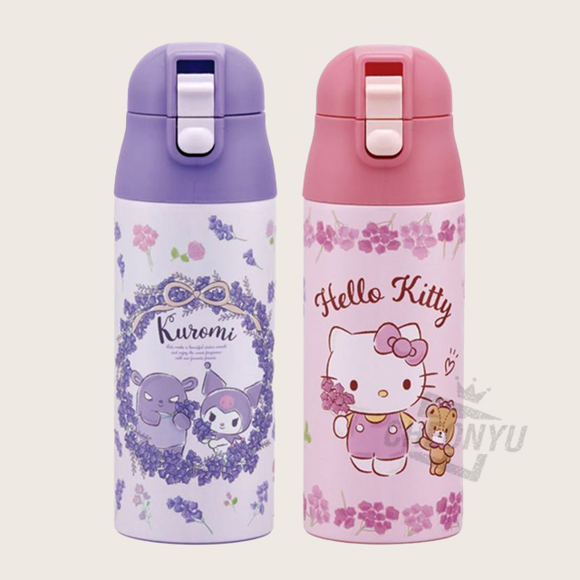 Sanrio Kuromi Flower Leath Stainless Thermos Bottle 360ml