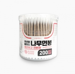 .Cushion King Plus Wooden Cotton Swabs (200P Case Type)