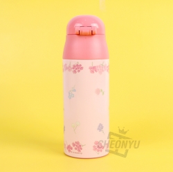 Sanrio Kuromi Flower Leath Stainless Thermos Bottle 360ml