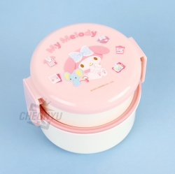 Sanrio Round 2-Layer Lunch Box with Fork 