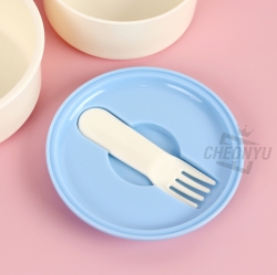 Sanrio Round 2-Layer Lunch Box with Fork 