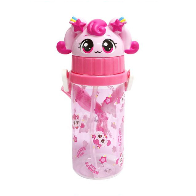 Catch Teenieping 5 3D Straw Water Bottle 350ml(Heartsping)