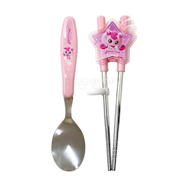 Catch the Teenieping 5 Spoon and Two-Handed Corrective Chopsticks (Hearts ping)